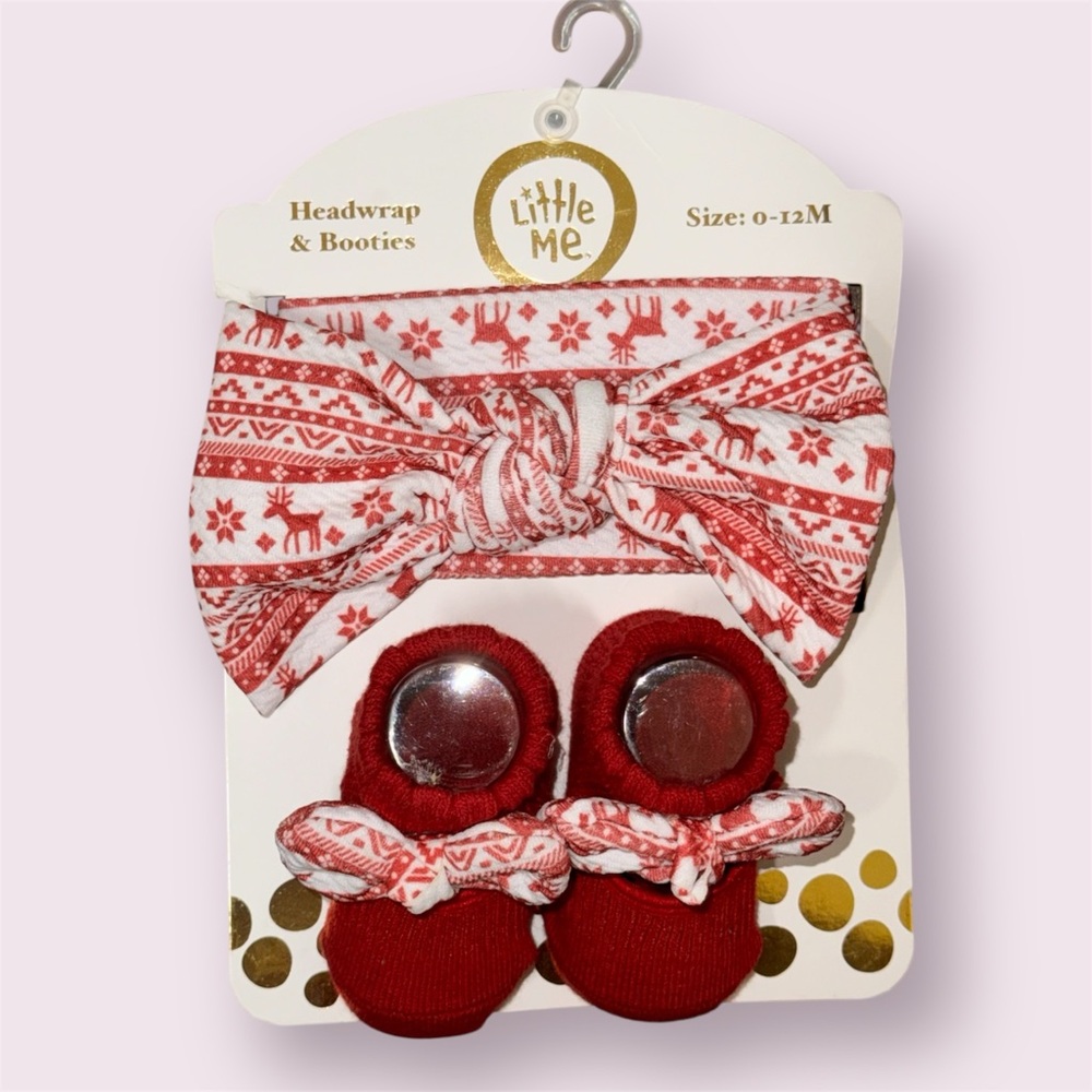 Little Me Holiday‎ Baby Booties & Headwrap Set – NWT 0-12M